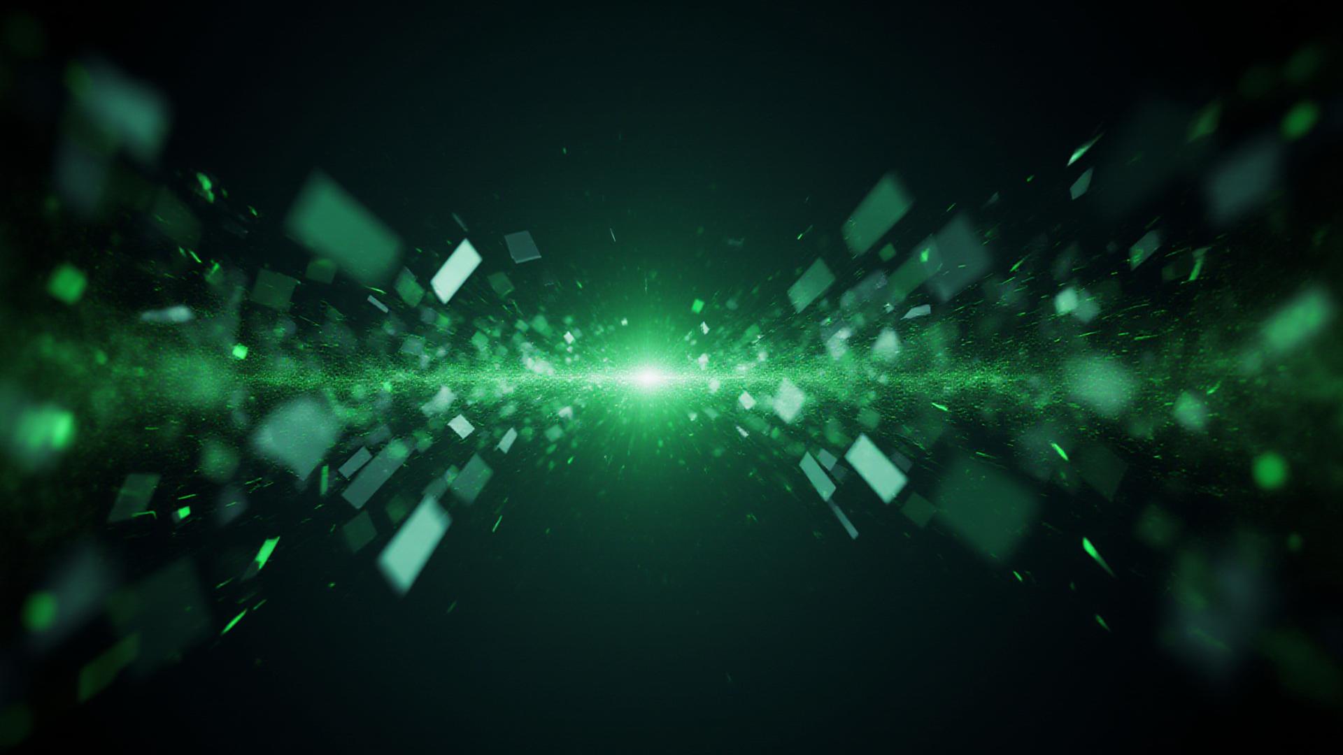 Conceptual visualization of data signal emerging from digital noise