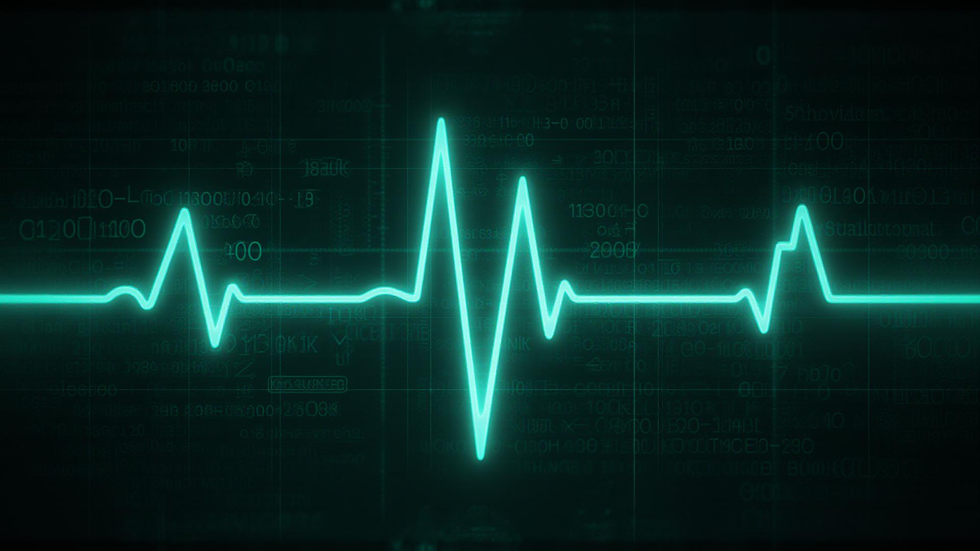 Abstract glowing EKG interface
