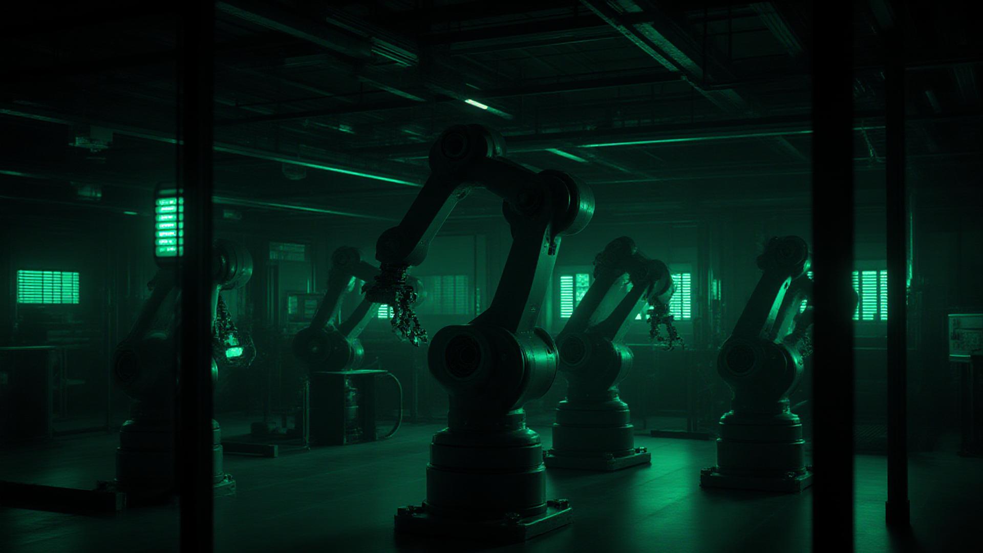 Advanced production line with robotic arms