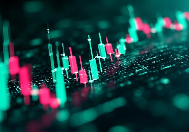 Digital security grid over glowing financial data